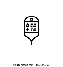 Intravenous therapy system line icon. Medical dropper vector outline sign.