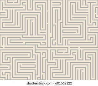 Intricacy maze labyrinth seamless pattern background design template vector illustration