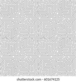 Intricacy maze labyrinth seamless pattern background design template vector illustration