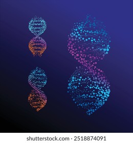 Komplizierte 3D-DNA-Strangdarstellung mit molekularer Tiefe