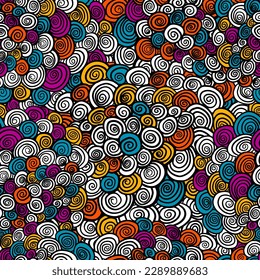 Intricate abstract background. Seamless graphic background with spirals. Good for fashion, textile, fabric.