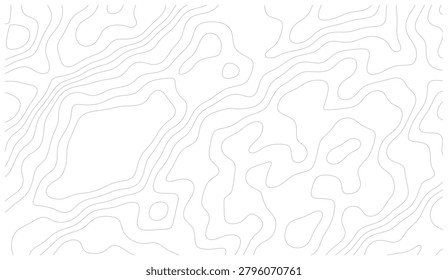 Intricate abstract contour lines forming varied elevation shapes and terrain features
