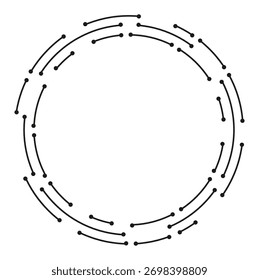 Intricate abstract design with interconnected lines forming a cybernetic circle, ideal for tech themes.