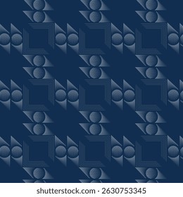 Intricate Abstract Geometric Design with Varied Lines, Squares, and Circles