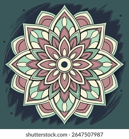 Intrincado abstrato mandala arte com cores pastel e um fundo texturizado elegante. Perfeito para meditação, ioga ou desenhos decorativos.