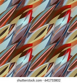 Intricate abstract seamless pattern with watercolor brush strokes. Brown, red, gray colors.