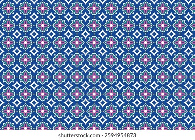 An intricate abstract tile pattern with geometric shapes and seamless design, ideal for wallpapers, textiles, and digital backgrounds