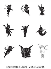 Intricate Angel Illustrations Vector Pack for Spiritual and Artistic Designs