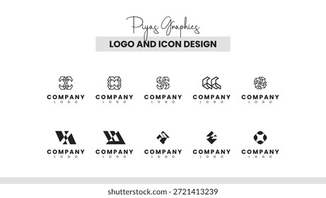 Iconos angulares intrincados del logotipo para la identidad