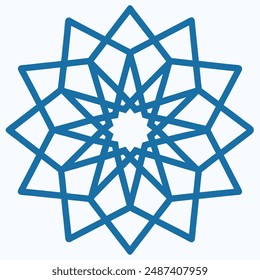 Intricate Arabic Islamic star inter-connecting pattern tile on a white background Clean and detailed vector illustration perfect for elegant décor designs