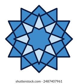 Intricate Arabic Islamic star inter-connecting pattern tile on a white background Clean and detailed vector illustration perfect for elegant décor designs