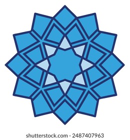 Intricate Arabic Islamic star inter-connecting pattern tile on a white background Clean and detailed vector illustration perfect for elegant décor designs