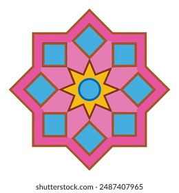 Intricate Arabic Islamic star inter-connecting pattern tile on a white background Clean and detailed vector illustration perfect for elegant décor designs