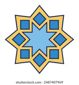 Intricate Arabic Islamic star inter-connecting pattern tile on a white background Clean and detailed vector illustration perfect for elegant décor designs