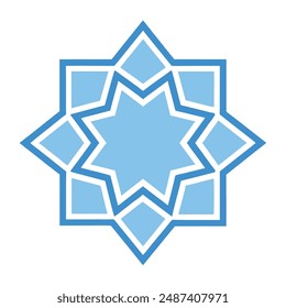 Intricate Arabic Islamic star inter-connecting pattern tile on a white background Clean and detailed vector illustration perfect for elegant décor designs