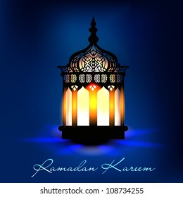 Intricate Arabic lamp with lights for Ramadan Kareem and other events. EPS 10.