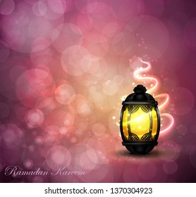 Intricate Arabic lamps with lights