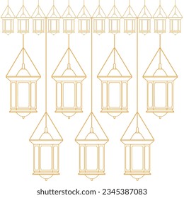 Lámparas árabes intrincadas con vector de luces 