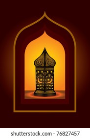 Intricate arabic lantern for eid or ramadan celebration