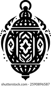 Intricate Arabic Lantern – Islamic Ornamental Vector Design