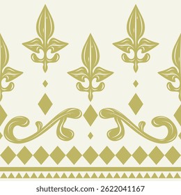 Padrão de borda barroco de luxo fino da arte intrincada com rolagem de ornamento de ouro antigo e design de elegância geométrica para bordado branding interior do convite exterior textura tecido tecido tecido lenço