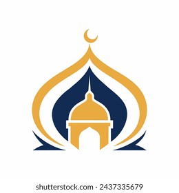 Intricate, balanced vector motif inspired by Islamic aesthetics, featuring geometric shapes, minimalist white backdrop, ideal for badge or logo usage