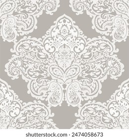Intricate Beige Damask Floral Pattern