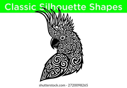 Feinheiten Vogel Silhouette Vektor Weiß Hintergrund