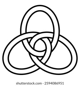 Intricate Black Celtic Knot, Symbolic Pattern in Simple Outline