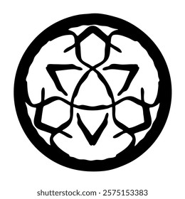 Intricate Black Circle Symbol Design