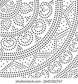 Intricate Black Dotted Pattern Made Up of Different Design Layers. Can be used for embroidery,  fabric,  cushion, carpet, curtain, wallpaper, card, cover etc.