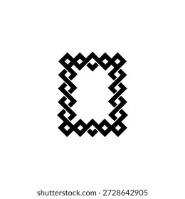 Komplizierter schwarzer geometrischer Knotenrahmen