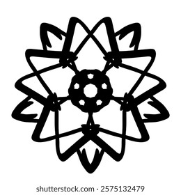 Intricate Black Line Art Mandala Design