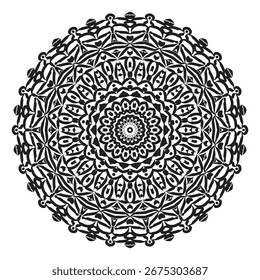 Intricate Black Mandala Design circular pattern