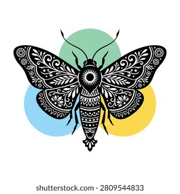 Una polilla negra intrincada