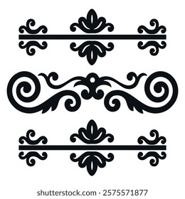 intricate black ornamental border design for vintage and classic projects