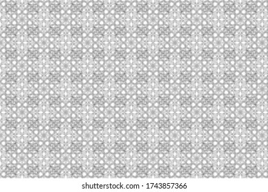 Intricate black outlines of squares and circle segments crossing in an ornate repeating pattern, vector illustration geometric design