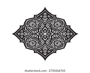 Kompliziertes geometrisches Muster in Schwarz und Weiß