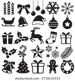  Intricate black and white lace-like pattern with holiday motifs such as ornaments, snowflakes, and gifts, suitable for seamless backgrounds or textiles.