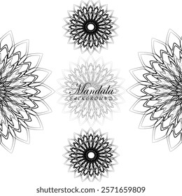 Intricate Black and White Mandala Background Design