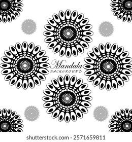 Intricate Black and White Mandala Background Design