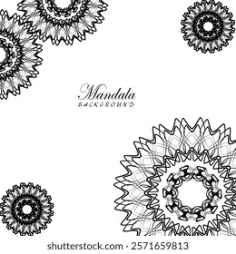 Intricate Black and White Mandala Background Design