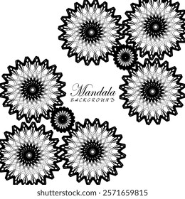 Intricate Black and White Mandala Background Design