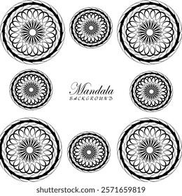 Intricate Black and White Mandala Background Design