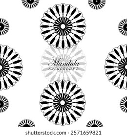 Intricate Black and White Mandala Background Design