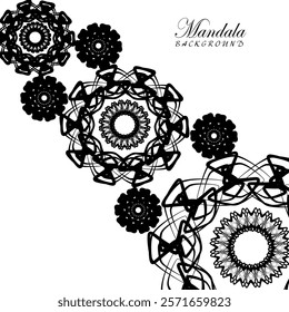 Intricate Black and White Mandala Background Design