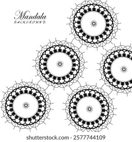 Intricate Black and White Mandala Background Design