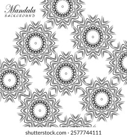 Intricate Black and White Mandala Background Design