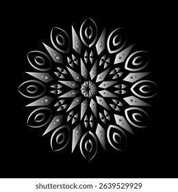 Intricate Black and White Mandala Design