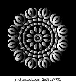 Intricate Black and White Mandala Design